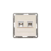 ШЭ 59 Роз. комп.двойная с/у RJ45 кат.5е (сл.кость, б/рамки)(10шт) RSI-251KK5E-2-86