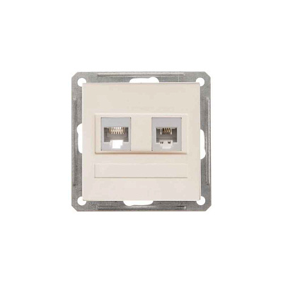 ШЭ 59 Роз. комп.двойная с/у RJ45 кат.5е (сл.кость, б/рамки)(10шт) RSI-251KK5E-2-86