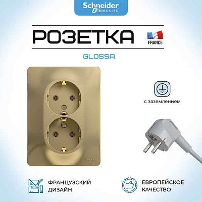 ШЭ Глосса Роз. 1-я с/у с/з 16А , (ФИСТАШ.б/рамки) GSL001043 (20шт/уп)