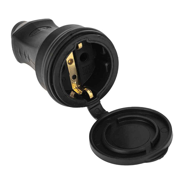 Розетка каучук  переносная 4 м 2P+PE 16А 220В черная Navigator, 61373, РФ