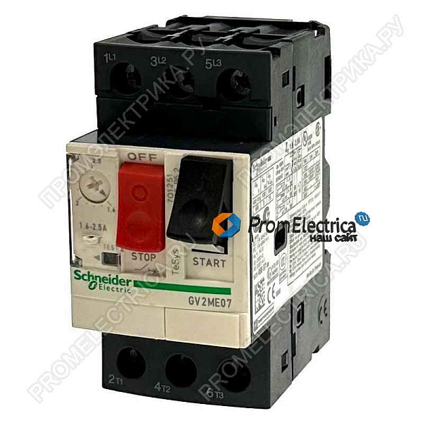 Автоматический выключатель GV2ME07C АВТОМАТИЧЕСКИЙ ВЫКЛЮЧАТЕЛЬ С КОМБИНИРОВАННЫМ РАСЦЕПИТЕЛЕМ 1,6-2,5A Schneider