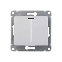 ШЭ Глосса Выкл. 2кл. с/у с инд. (белый, б/рамки) GSL000153 (20шт/уп)