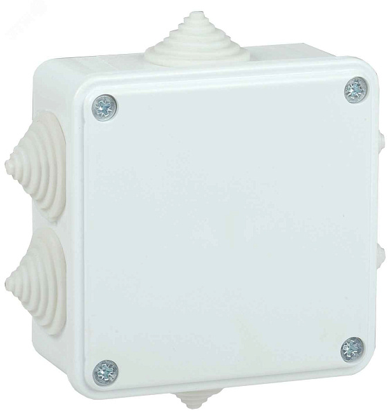 Коробка распаячная КМ о/п 100x100x45мм IP44 6 вводов белая IEK