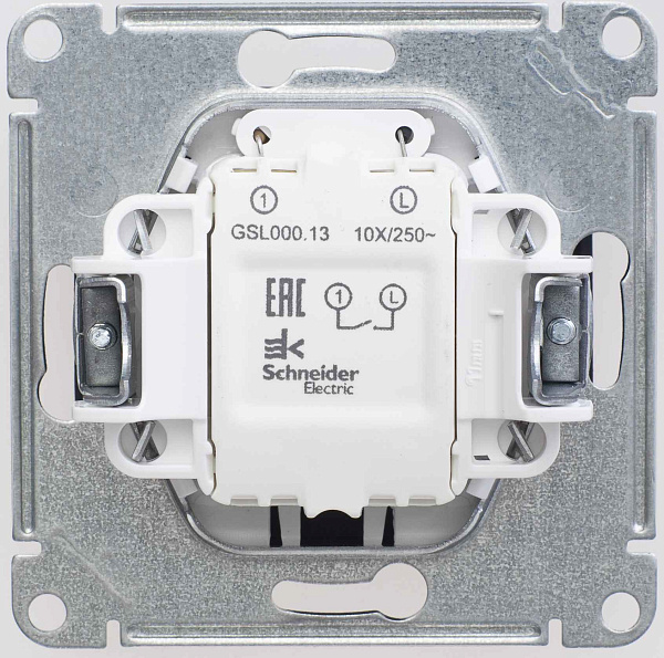 ШЭ Глосса Выкл. 1кл. с/у с инд. 10А (шоко, б/рамки) GSL000813 (20шт/уп)