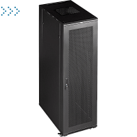 Шкаф 19" Business, 18U 600x600, черный, передняя дверь стекло, задняя дверь распашная металл