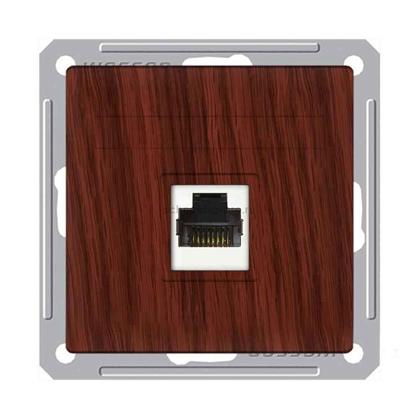 ШЭ 59 Роз. телеф.двойная  с/у RJ11 (мореный дуб, б/рамки)(10шт) RSI-251TT-9-86