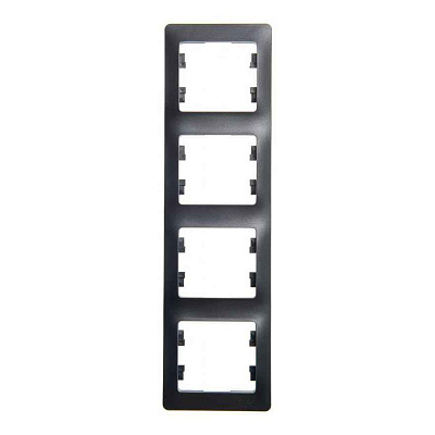 ШЭ Глосса Рамка 4-я верт.   GSL000708 (антрацит) (15шт/уп)