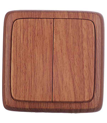 xегель Альфа Выкл. о/у 2кл с изол.пл. (250В, 10А) дуб ВА10-153-05