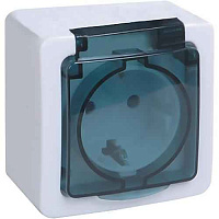 ИЭК Гермес PLUS роз. 1м РСб20-3-ГПБд с з/к о/у  IP54 (цвет крышки:дымчатый)  ИЭК