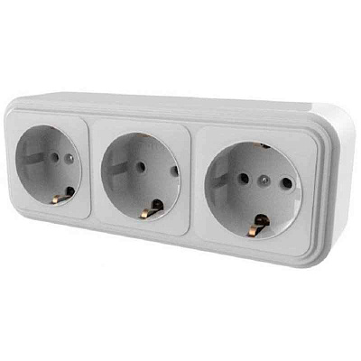 Элект Викинг Роз. о/у 3-я с заземл. 16А IP20 РА16-365-Б (белый) (25шт) Элект