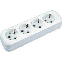 Колодка розеточная 4 гнезда с з/к АБС пластик, белая NCA-BL01-04-E-WH Navigator 61586