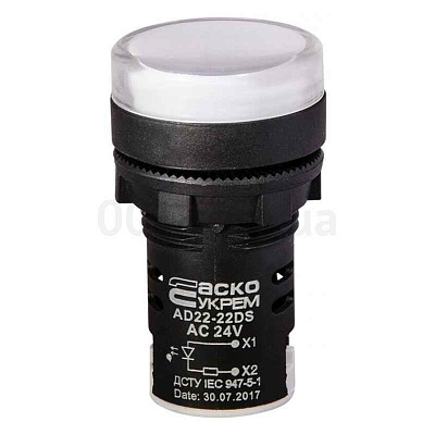 Сигнальн.арматура АD-22DS(LED) белая (матрица) 24В AC/DC ИЭК