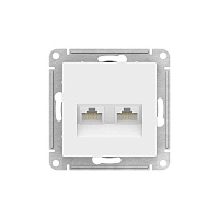 ШЭ Глосса Роз.двойная (телеф+комп) RJ11+RJ45, кат.5е (белый, б/рамки) GSL000185 (10шт/уп)