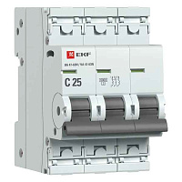 Автомат  3п 25А (C) (ВА 47-63N) 6kA EKF PROxima