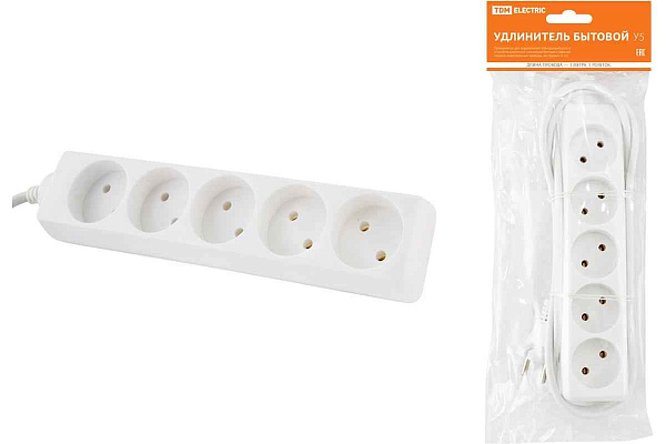 Удлинитель  5м  5 роз. без заземл.(2x0,75мм2) Navigator 71554