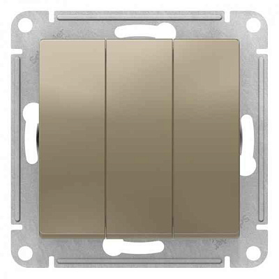 ШЭ Атлас Выкл. 3кл. с/у,  10А, (б/рамки, беж) ATN000231 (20шт/уп)