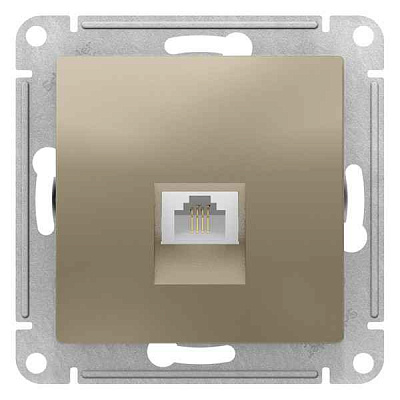 ШЭ Атлас Роз.телеф. с/у RJ11, (б/рамки, шампань) ATN000581 (5шт/уп)