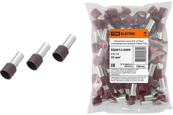 Наконечник-гильза 35мм2 Е35-16 (100 шт) ТДМ
