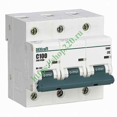 13009DEK Авт. выкл. 3Р 100А х-ка С ВА-201 10кА