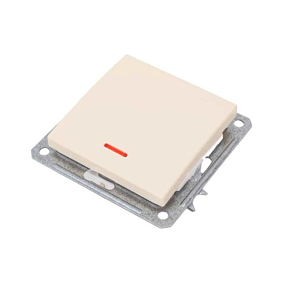 ШЭ 59 Выкл. 1кл. с/у с самовозвр. с инд. 16А (сл.кость, с/рамкой)(10шт) VS116-151-28