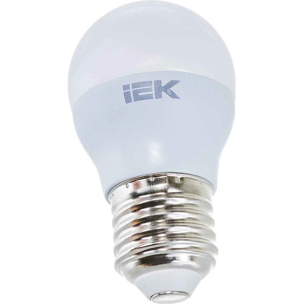 Лампа ЛЕД  E27  5Вт шар мат.3К LED Globe G45 400lm 3000K E27 IEK