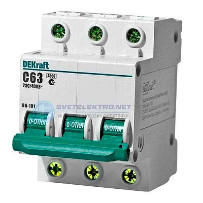 11123DEK Авт. выкл. 3Р 3А х-ка D ВА-101 4,5кА