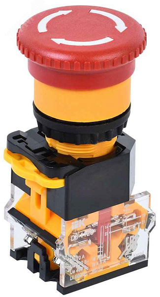 Кнопка D8-11ZS "Грибок" d=22мм 1з+1р пов. с фик. красная ИЭК