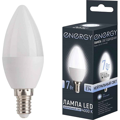 Лампа ЛЕД  E14  7Вт свеча мат.4К LED-M С37 Белсвет 41617