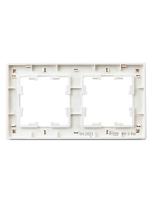 ИЭК Брайт Рамка  2-я РУ-2-Бр бел. рифленый IEK