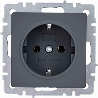 ИЭК Брайт Роз. 1м с з/к без з/шт 16А РС11-1-0-БрГ  графит