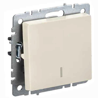 ИЭК Брайт Выкл. 1-кл. с/у  10А IP20 ВС10-1-0-БрКр беж. IEK