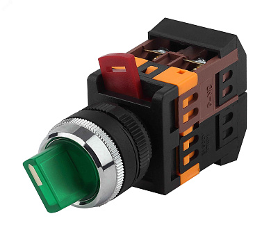 Переключат. ANСLR-22 зеленый на 3фикс.полож. I-O-II 1з+1р неон/240В ИЭК