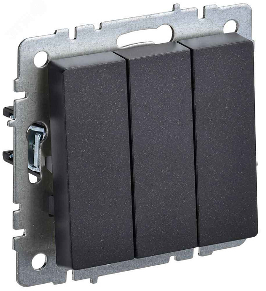 ИЭК Брайт Выкл. 3-кл. с/у  10А ВС10-3-0-БрЧ черн. IEK