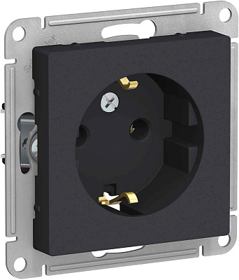 ШЭ Атлас Роз. 1-я с/у с/з 16А, (б/рамки, карбон) ATN001043 (5шт/уп)