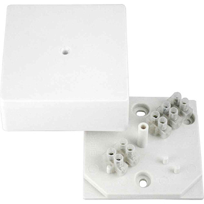 Коробка расп. о/п  75x75x30 с клеммн  HEGEL  КРК2702   белая (60шт/уп)