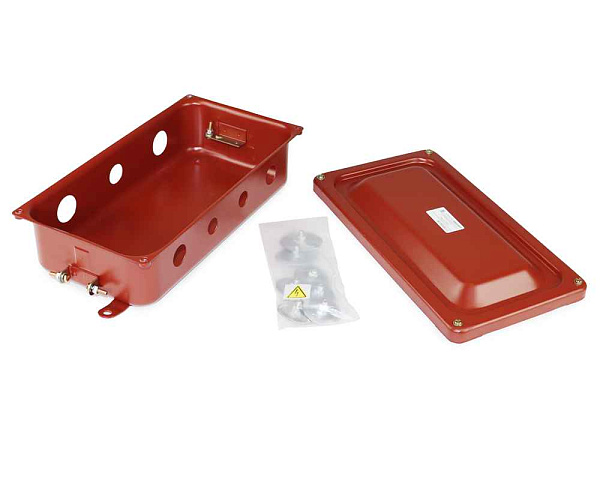 Коробка металлическая с заглушкам 336х175х100 (7 отверстий: 6Ø25, 1Ø32)IP65 ГОФРОМАТИК