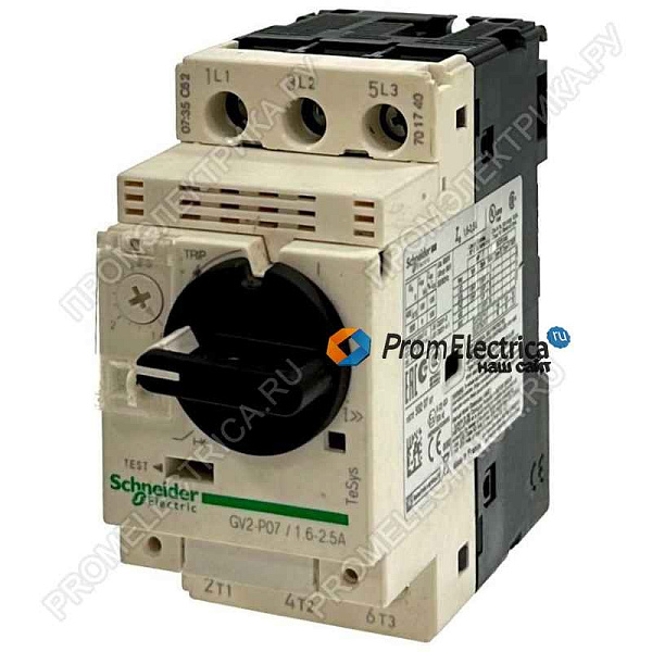 Автоматический выключатель GV2P07 АВТ. ВЫКЛ С КОМБ. РАСЦЕП. 1,6-2,5А Schneider