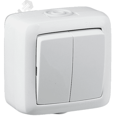 xегель Альфа Выкл. о/у 2кл брызгозащ. IP44 (250В, 10А) белый ВА10-251