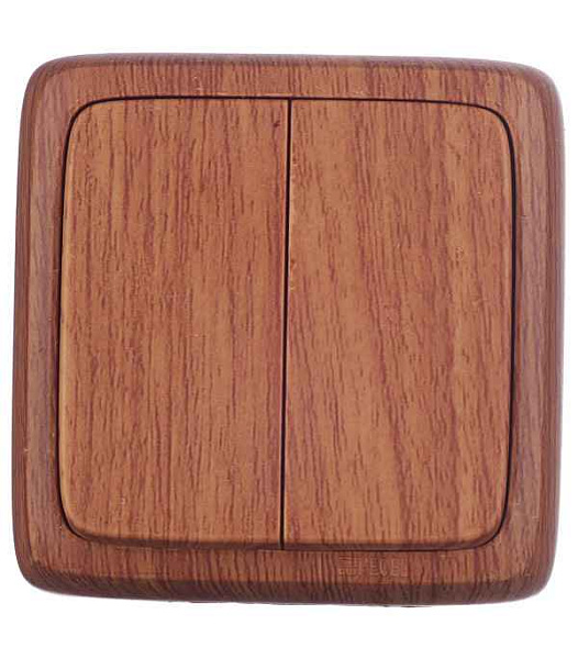 xегель Альфа Выкл. о/у 2кл с изол.пл. (250В, 10А) дуб ВА10-153-05