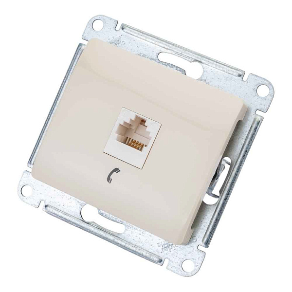 ШЭ Глосса Роз.телеф. с/у RJ11 (беж, б/рамки) GSL000281T (10шт/уп)