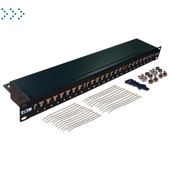 Патч-панель TWT 24 порта, STP, кат.6, 1U
