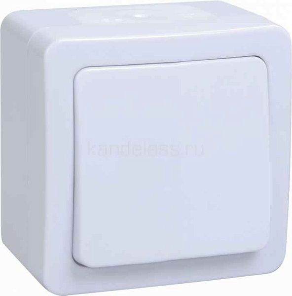 ИЭК Гермес PLUS Выкл. 1кл о/у  10А IP54 (белый) проxод. ВСп20-1-0-ГПБ