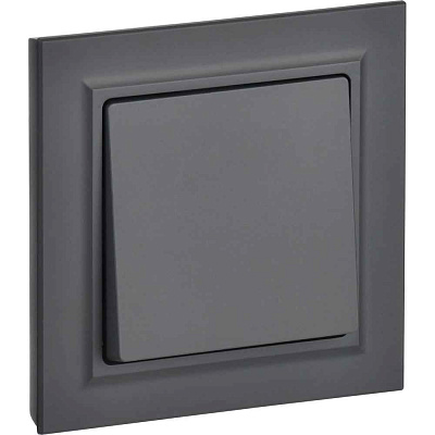 ИЭК Брайт Выкл. 1-кл. с/у  10А IP20 ВСР10-1-0-БрГ графит в сборе