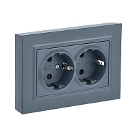 ИЭК Брайт Роз. 2-я c з/к/ш с кр. 16А IP44 РСбш12-3-44-БрЧ черн. в сборе IEK