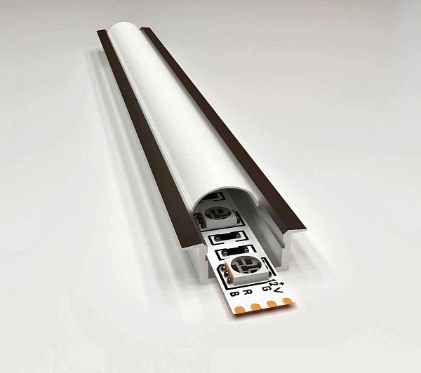 Профиль GAL-GLS-2000-7-22 врезной(2м профиль+2м рассеиватель+2заглушки+4 скобы с шур) General 523110