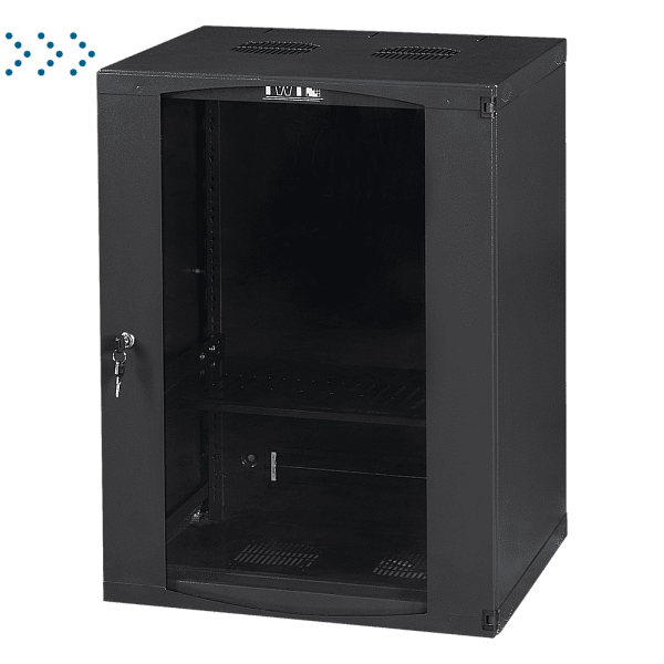 Шкаф настенный Next, 18U 550x600, стеклянная дверь, черный