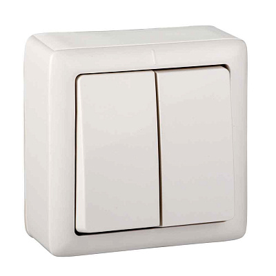 ШЭ xит Выкл. о/у 2кл. с изол. пл. 6А (белый)(156шт) VA56-232I-B