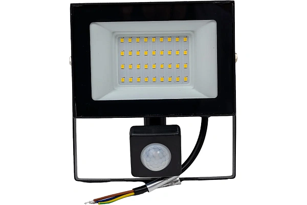 Прож. ЛЕД  30Вт (датчик движ.) 4К чер.2400Лм OFL-02-30-4K-BL-IP65-LED-SNRA ОНЛАЙТ 61984