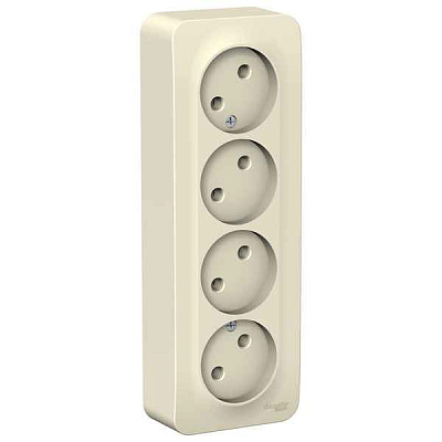 ШЭ БЛАНКА Роз. 4-ая о/у, б/з/к б/шт 16А  (белый, изол. пл.) (5шт) BLNRA000411