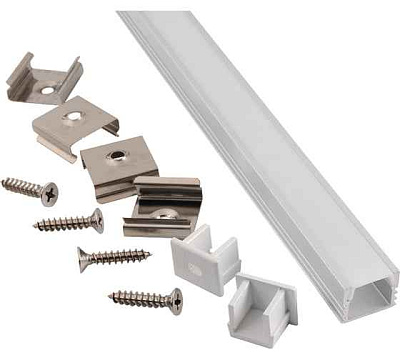 Профиль GAL-GLS-2000-12-16 (2м профиль+2м рассеиватель+2заглушки+4 скобы с шурупами) 522400